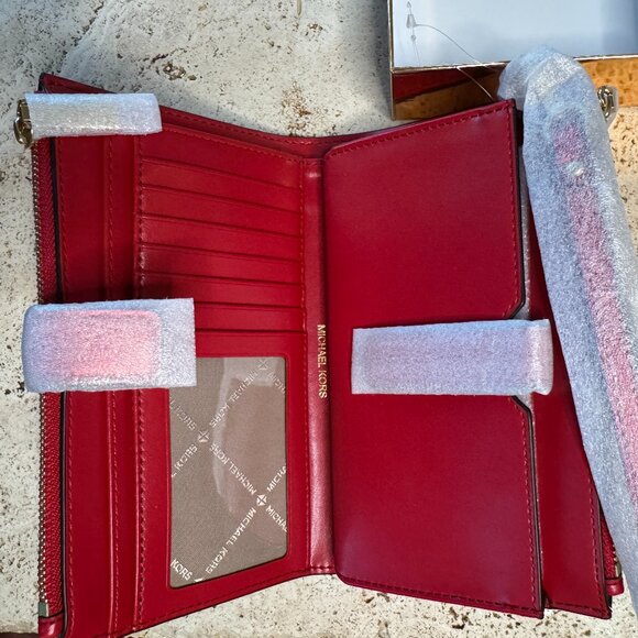 MICHAEL KORS - Jet Set Double Zip Wristlet - Crimson - NWT in Gift Box - Picture 6 of 6